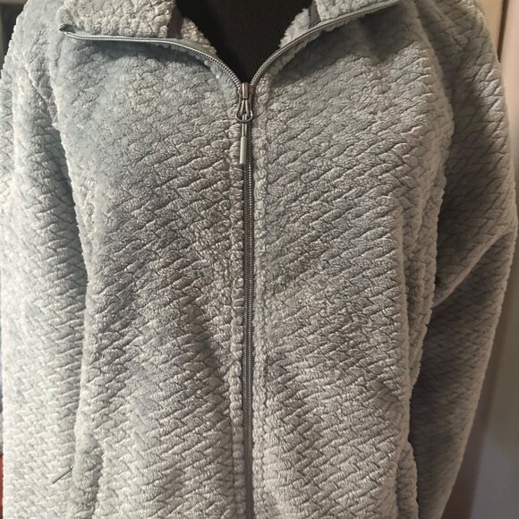 Free Country faux fur light blue zip jacket size L - Picture 6 of 7